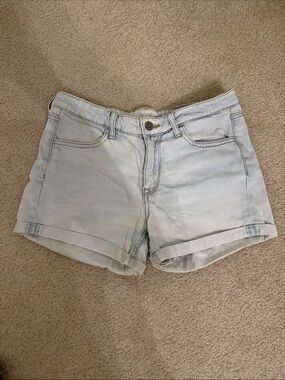HM Women's Light Blue Rolled Hem Denim Shorts Size 2